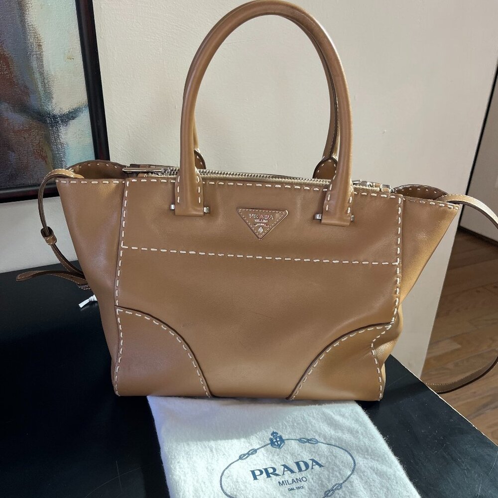 Prada City Calf Leather Tote